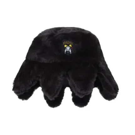 Charcoal Black Furry Glo Sun Bucket Hat