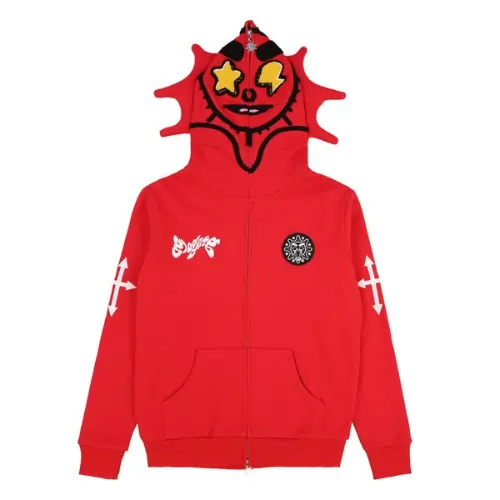 Red Glo Man Full Zip Hoodie